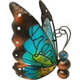 thumbnail image 1 of Decoración de mariposa de metal de vidrio con vela LED solar, adorno de mariposa para interiores y exteriores, decoración de computadora para hogares, patios, jardín (azul), 1 of 9