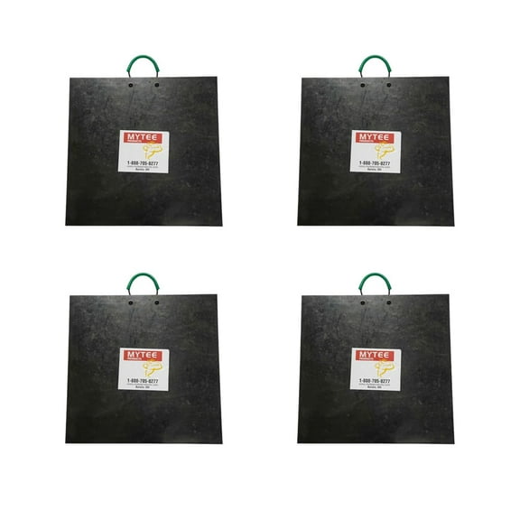 4 - Pack 18"x18"x3" Thick Outrigger Pad for RV with Ergonomic Handle - High-Density Black Stabilizing Jack Landing Pad for Crane, Wrecker, Tow Truck, RVs