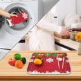 thumbnail image 4 of Ryvnso Red Background Snowflake Bell Dish Drying Mat for Kitchen Countertop 18x24 Large Dish Pad Drainer Rack Dish Sink Mats, 4 of 7