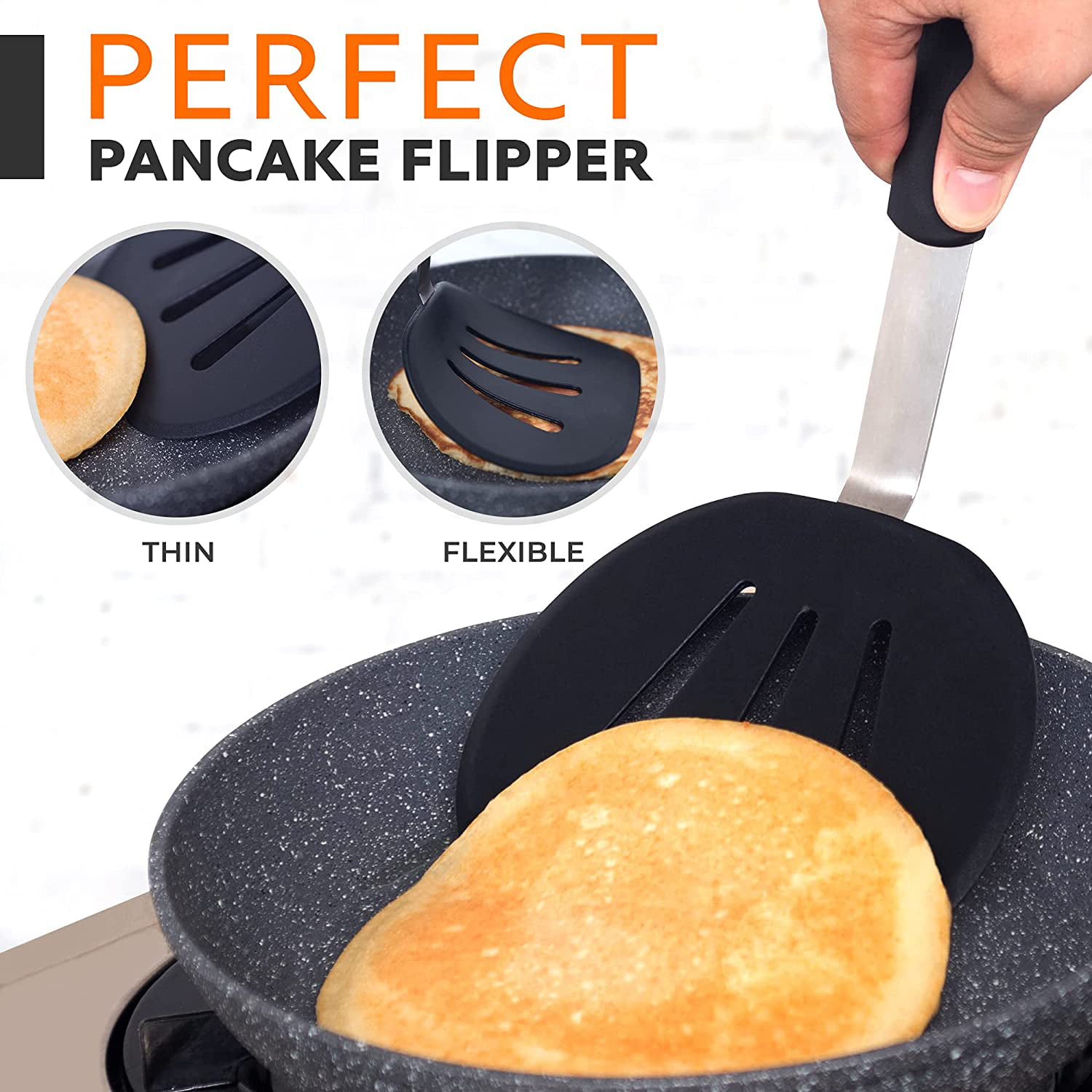 Silicone Spatula Turner, Wide Pancake Spatula Nonstick Heat Resistant  Omelette Cooking Spatula for E…See more Silicone Spatula Turner, Wide  Pancake