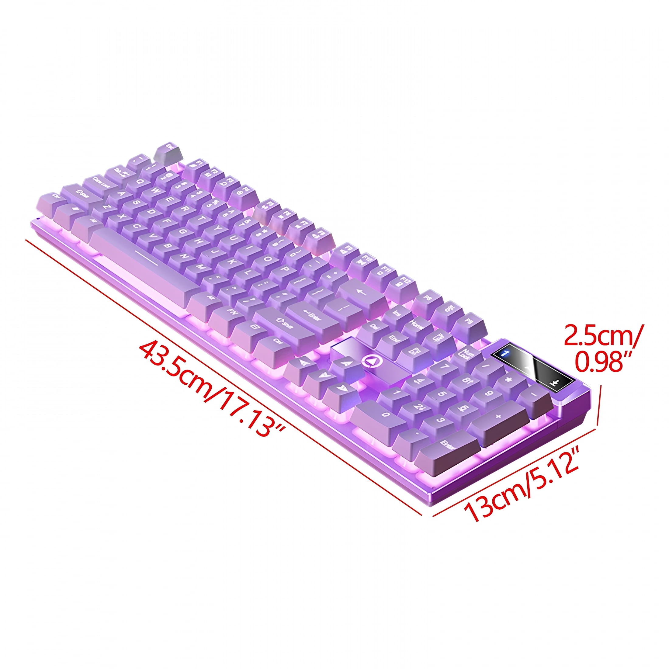 GJX Gaming Keyboard USB Wired Floating Keyboard, Ergonomic Water Mechanical Feeling Keyboard, Ultra-Slim LED Backlit Keyboard for Desktop, Computer, Keyboard & Mouse