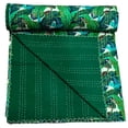 thumbnail image 3 of ColorFull House Indian Cotton Kantha Quilt, Green and Turquoise Leaf Pattern Design Kantha Gudri,Bedspread,Bedsheet,Throw Blanket Size( King 108" x 108" ), 3 of 4