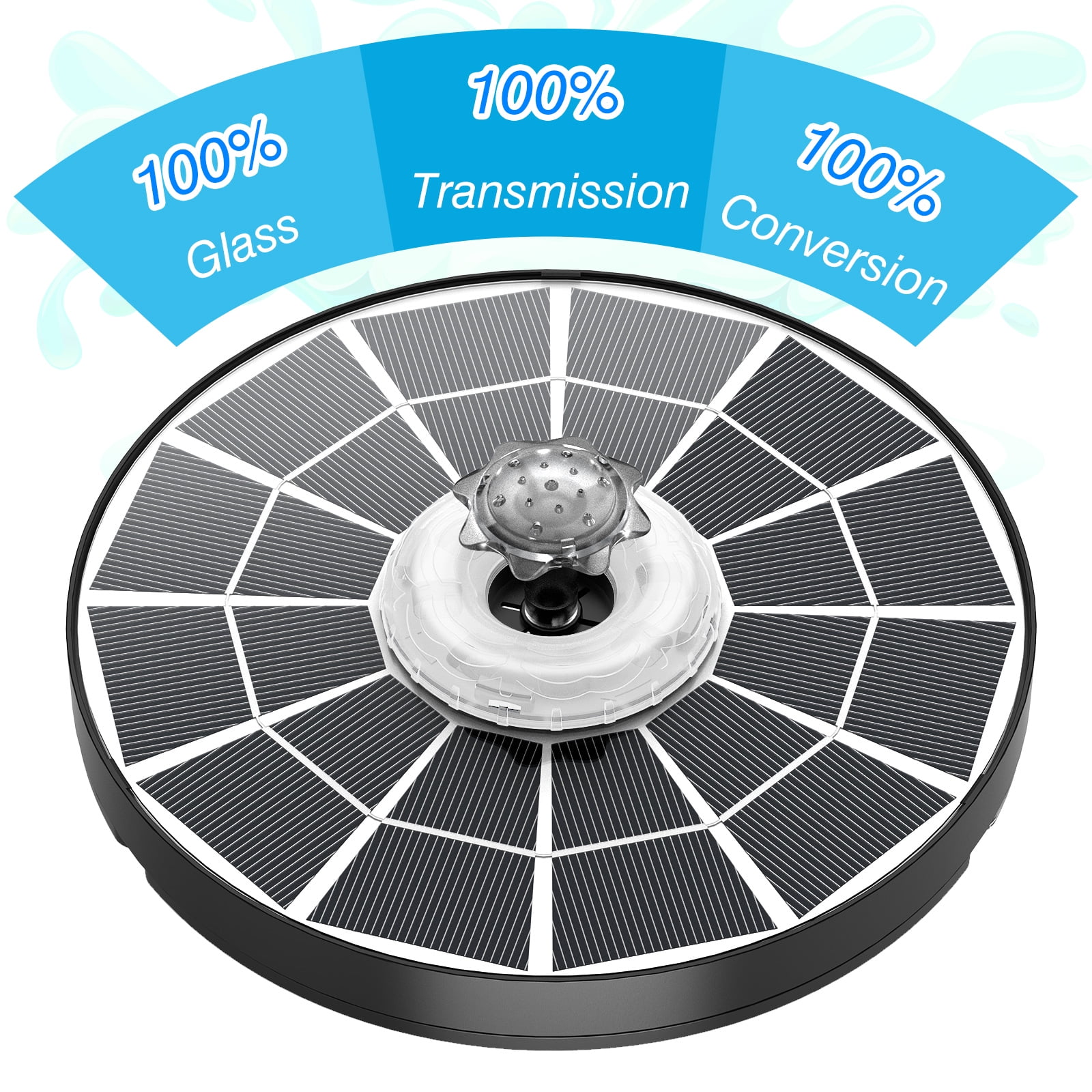 AISITIN 4W Solar Fountain 2024 Upgraded, Solar Fountain Pump with Bracket and 8 Nozzles, Solar Water Fountain for Bird Bath, Garden, Pond and Outdoor