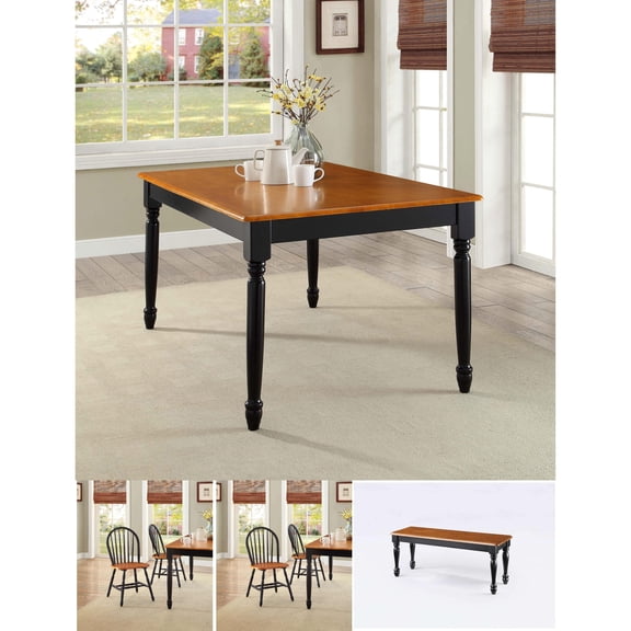 Better Homes and Gardens Autumn Lane 6 Piece Wood Dining Table Black/Oak