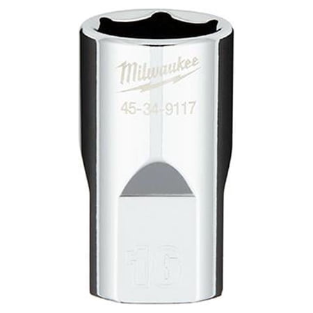 UPC: 0045242589104 | Milwaukee-45-34-9117 1/2 in. Drive 16MM Metric 6-Point Socket with FOUR FLAT Sides