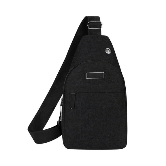 Black Chest Bag Men Crossbody Sling Bag Lightweight Large Capacity Shoulder Bag For Travel Daily Commute School Work Outdoor Hiking Sports Casual Use 11.81X6.69X1.96 Inch