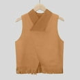 thumbnail image 2 of Glisme Girls Jacket Western Cowgirl Outfits Open Front Fringe Vest Party Dress Up Tassel Fringe Waist Coat Clothing Trend Outerwear For Daily Wear Size 11-12 Years Khaki, 2 of 8