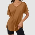 thumbnail image 2 of Summer Tops for Women Long Sleeved Women's Shirts Tee Shirts Girls 100 Polyester Women Workout Shirt Light Women's Long Sleeve Tee Sleeve T Shirt T Summer Khaki XL, 2 of 4
