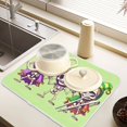 thumbnail image 6 of Ryvnso Art Skull Pattern Dish Drying Mat for Kitchen Countertop 16x18 Small Dish Pad Drainer Rack Dish Sink Mats, 6 of 7