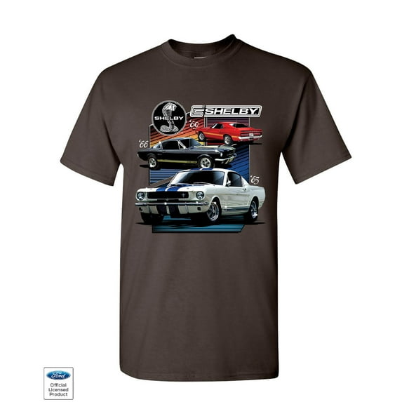 Tee Hunt Ford Mustang Shelby GT350 GT500 T-Shirt American Muscle Cars Mens Shirt, Brown, 5X-Large