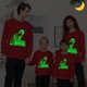 thumbnail image 2 of Camisetas de Navidad a juego para la familia, sudadera luminosa brillante con cuernos de árbol de Navidad, 2 of 3