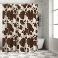 thumbnail image 1 of Luxury Fabric Shower Curtain, Brown Cowhide Cow Skin Look Cow Print 72x72inch, 1 of 6