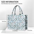 thumbnail image 3 of Large Capacity Tote Bag,Light Blue Christmas House and Tree Pattern Handbag Fashion Luxury Tote Bag,15.7"x13"x 5.1" Inches,Laptop Compatible, 3 of 6