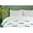 thumbnail image 4 of Ambesonne Sailboat Duvet Cover Set, Nautical Sailing Motifs, 2-Calking, White Pale Brown, 4 of 7