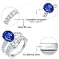 thumbnail image 2 of NUNCAD 925 Sterling Silver Wedding Engagement Ring Set for Womem 1ct Oval Cut Blue Sapphire, 2 of 5