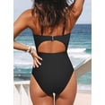 thumbnail image 2 of SMZ Women's One Piece Swimsuit Plunge Neckline Cutout Criss Cross Bathing Suit, 2 of 5