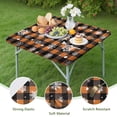 thumbnail image 4 of Orange and Black Plaid Christmas Snowflake Pattern Square Fitted Tablecloth with Elastic Edge,Square Table Cover,Washable Elastic Table Cover for Home Kitchen Party Decor 36"x36", 4 of 6