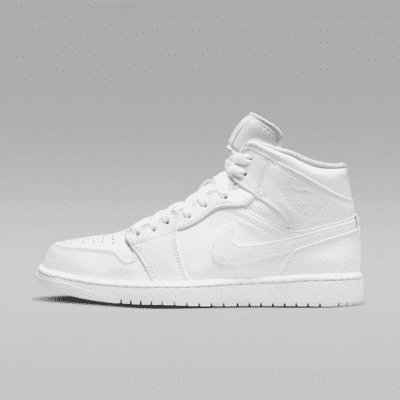 Jordan Mens Air 1 Mid 554724 136 Triple White - Size 14