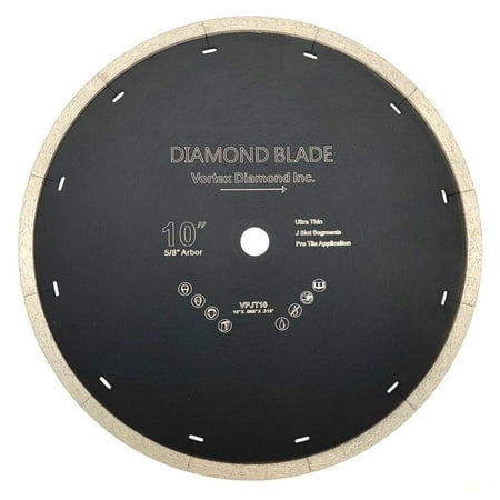 

VORTEX DIAMOND VPJT 10 inch J-Slot Dry/Wet Diamond Blade with Slots for Cutting of Porcelain and Ceramic Tile