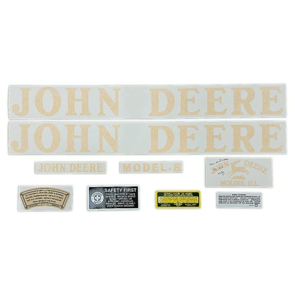 Decal Set Vinyl cut Fits John Deere B (1939-40) Tractors