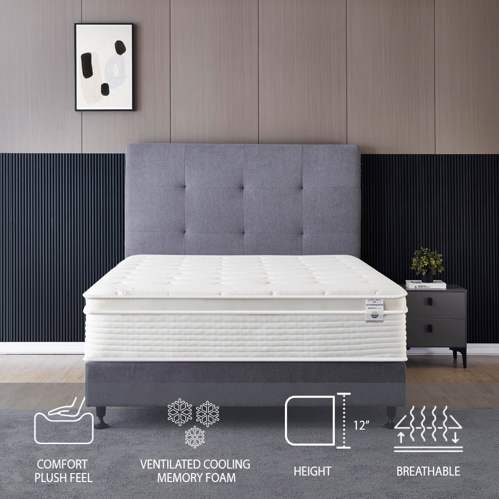 12 inch Memory Foam and Spring Hybrid Full Size Mattress