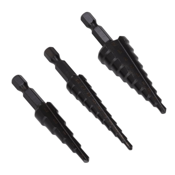Juego de brocas escalonadas de acero de alta velocidad, 3 uds., mango hexagonal, para placa aislante de madera y Metal