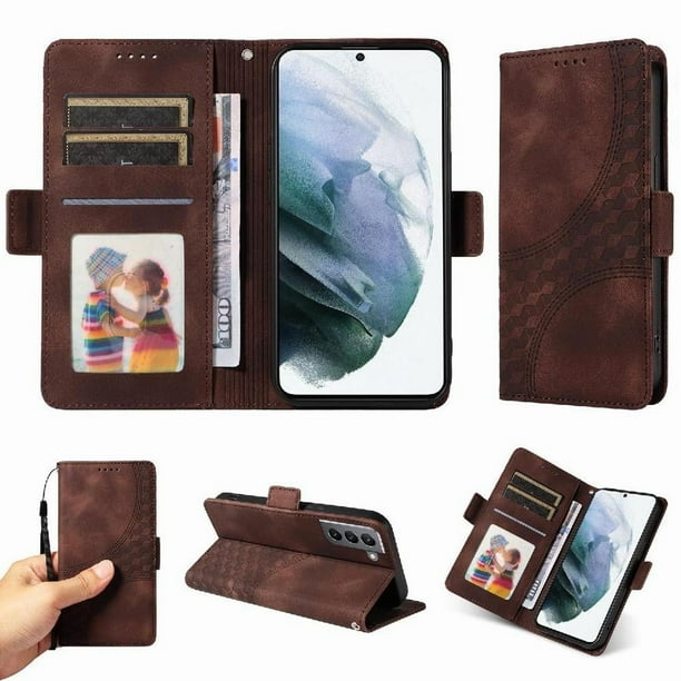 Funda GANGXUN para Samsung Galaxy S21 Plus con diseño acolchado elegante, cuero PU, protección total y ajuste preciso