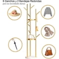 thumbnail image 3 of Perchero de Metal con 8 Ganchos y 2 Bandejas Redondas, 170cm Perchero de pie, Percheros Moderno en Forma de Árbol, Puede colocar Sombreros, Paraguas, Bolsos, Bufandas, Ropa, 3 of 6