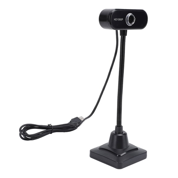 M Buder 1080P HD Web Camera with Built-In Omnidirectional Noise Reduction Microphone, USB Plug & Play Wide Angle Computer Webcam for PC Mac Laptop Windows (10.63 inches / 27 cm), Black