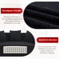 thumbnail image 5 of HUTWIFE Home Modern Solid Print Chenille Reclining Modular Sofa with 5 Throw Pillows, Black, 5 of 7