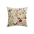 thumbnail image 3 of Yhmxh Wildflower Throw Pillow Covers 18"x18" Floral Faux Embroidery Print Pillow Covers with Zipper Spring Aesthetic Farmhouse Boho Cozy Throw Pillowcases for Living Room Couch Sofa Bed, 3 of 7
