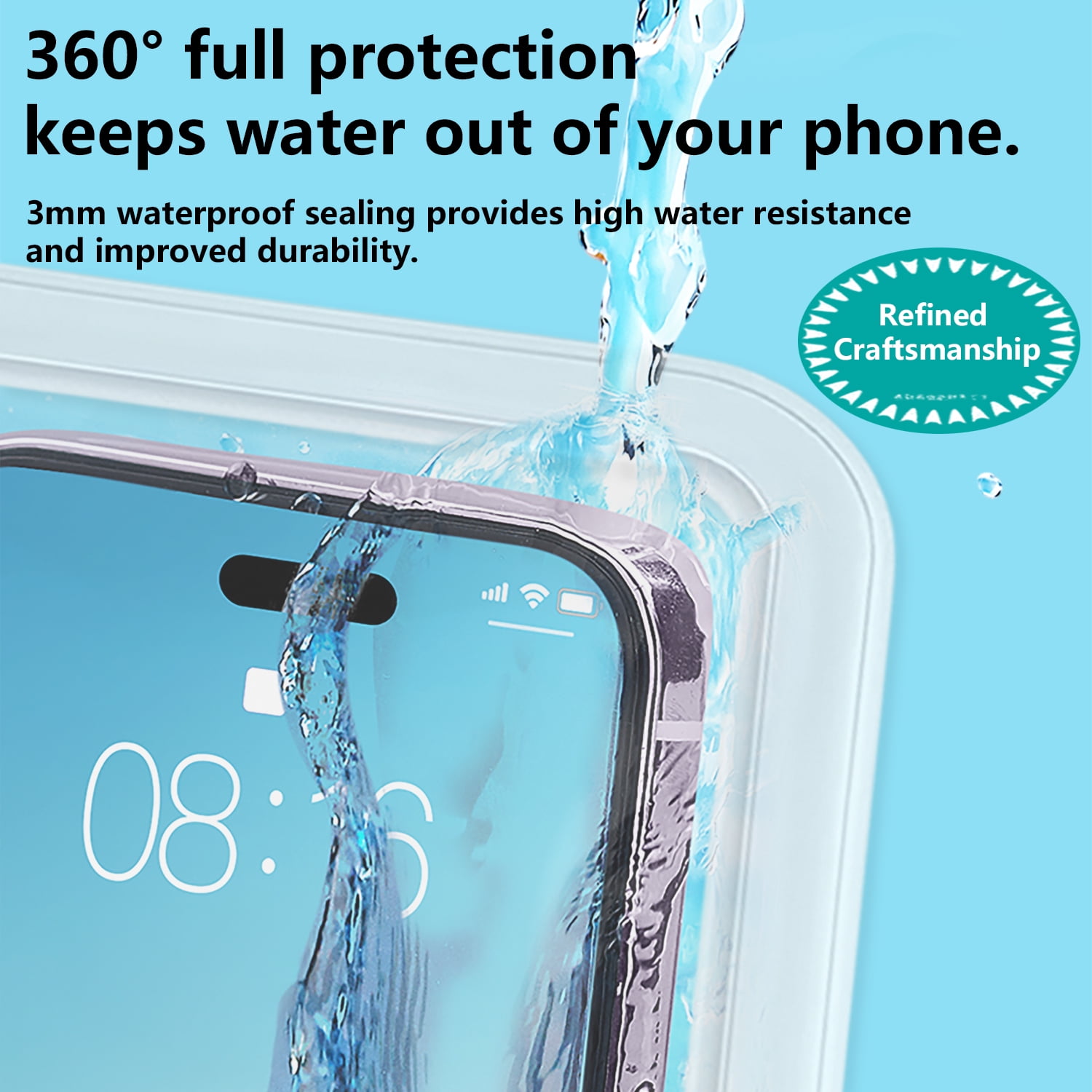 2-Pack IPX8 Waterproof Phone Pouch, 35m Underwater Dry Bag, Fits Up to 7" Phones, Compatible with iPhone 16/15/14/13 Pro Max, Galaxy S25/S24/S23 Ultra, Pixel 9/8, Touch-Friendly Waterproof Case