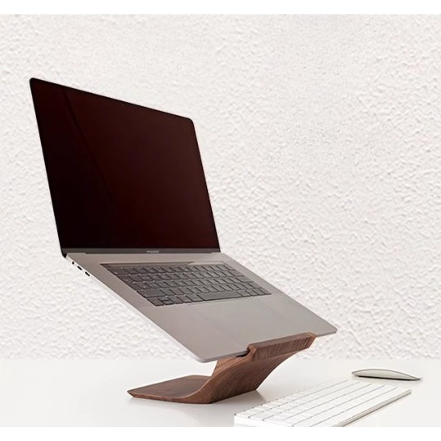 Minimalist Wood Laptop Stand, M5Pro Ergonomic Notebook Riser for Desk, Height Adjustable Computer Holder