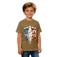thumbnail image 6 of 250 Years 4th July 2026 T-Shirt - 250 Year American Anniversary Flag 4th Of July Loose Fit Tees Tops (Little Girl 6-7 Years Khaki), 6 of 9