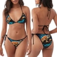 thumbnail image 3 of Naloa Colorful Flower Sea Turtle Print Women Halter Bikini Set ,Two Piece Triangle Swimsuit,Tie Bathing Suit,Sexy Triangle Two Piece Swimwear, 3 of 5