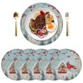 thumbnail image 5 of Ryvnso Cardinal Bird Christmas Round Plate Mats Dining Table Placemat Set of 4 for Holiday Decoration, 5 of 7