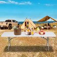 thumbnail image 2 of TBKLEY 8ft Portable Plastic Folding Tables for Home Garden Office Indoor Outdoor, White, 2 of 8