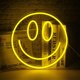 thumbnail image 1 of Smiley Face Light Up Signs USB Powered Yellow Neon Signs for Bedroom Kids Room Wedding Party Decorationlemon yellow, 1 of 5