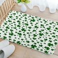 thumbnail image 3 of St. Patrick's Day Bathroom Rug Mat, Green St. Patrick’s Day Clover Shamrock Leaves Irish Spring Festival Holiday Bathroom Rugs Set, Fabric Extra Soft and Absorbent Bath Rugs(17"X29"), 3 of 3