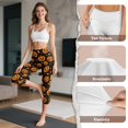 thumbnail image 6 of HELLHERO Halloween Leggings for Women, Pumpkin Ghost Printed Yoga Pants Tummy Control Capri Leggings Breathable Yoga Capris for Sports Gym, S, 6 of 7