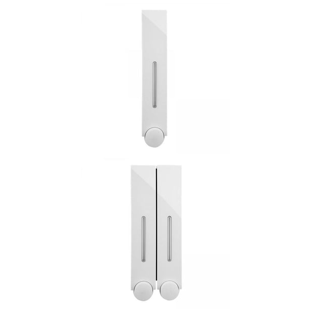 Dispensador de jabón de baño de 2 piezas, 420 ml, para ducha, champú, gel, botella con bomba para casa y hotel. Blanca Individual Doble