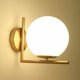 thumbnail image 2 of Lámpara de pared de estilo moderno de mediados de siglo, instalación fácil y rápida para decoración de interiores con globo de vidrio blanco (15 cm), 2 of 5