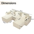 thumbnail image 4 of SOULART 105.3" Boneless Couch Sectional,Boneless Couches for living room,U-Shaped Cloud Sofa,3 Seat Sofa with 2 Ottomans, No Assembly Required,White, 4 of 9