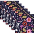 thumbnail image 6 of GZHJMY Halloween Skull & Floral Napkins Table Decorations Napkin Set for Gift Giving, Dining, Parties 20 x 20in, 6 of 7