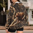 thumbnail image 3 of Uorisanigo Hunting Camo Bear Forest Womens Zip Up Hoodies Size XS Slight Stretch Pocket Long Sleeve Zip Hoodies Drop Shoulder Oversized Winter Fall Outfits Fashion Clothes, 3 of 7