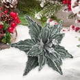 thumbnail image 5 of Large Glitter Christmas Flowers, Artificial Velvet Cloth Christmas Tree Flower Ornaments Fold Floral for Christmas New Year Party Wedding Decorations (Green), 5 of 9