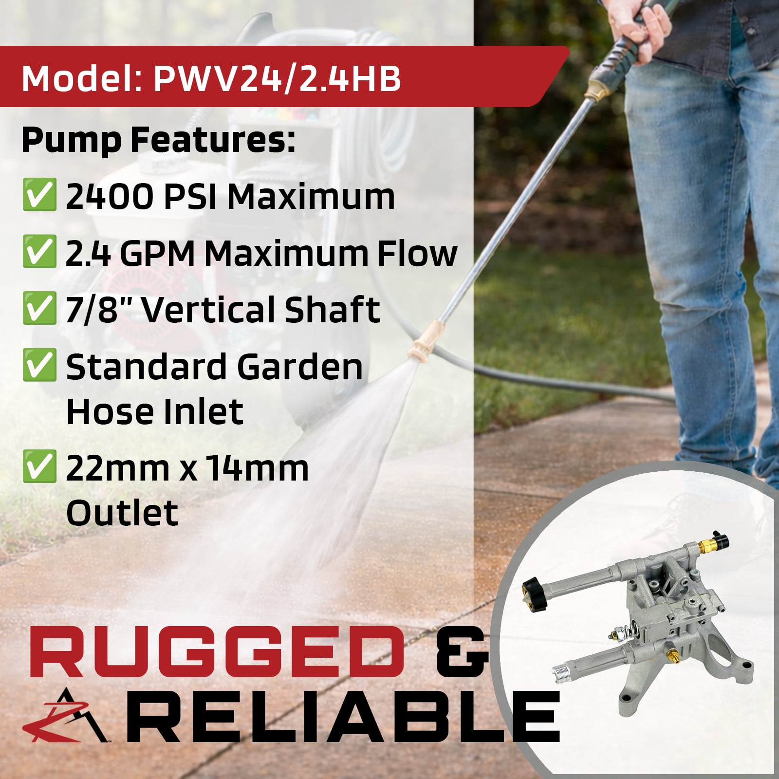 The ROP Shop 2400 PSI Pressure Washer Pump for Craftsman 919.762350, 919.769010