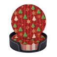 thumbnail image 1 of Posavasos de cuero de 6 piezas, posavasos de árbol de copos de nieve dorados de Navidad para bebidas, posavasos para tazas, regalo de inauguración de la casa, ideal para la decoración del hogar, 1 of 7