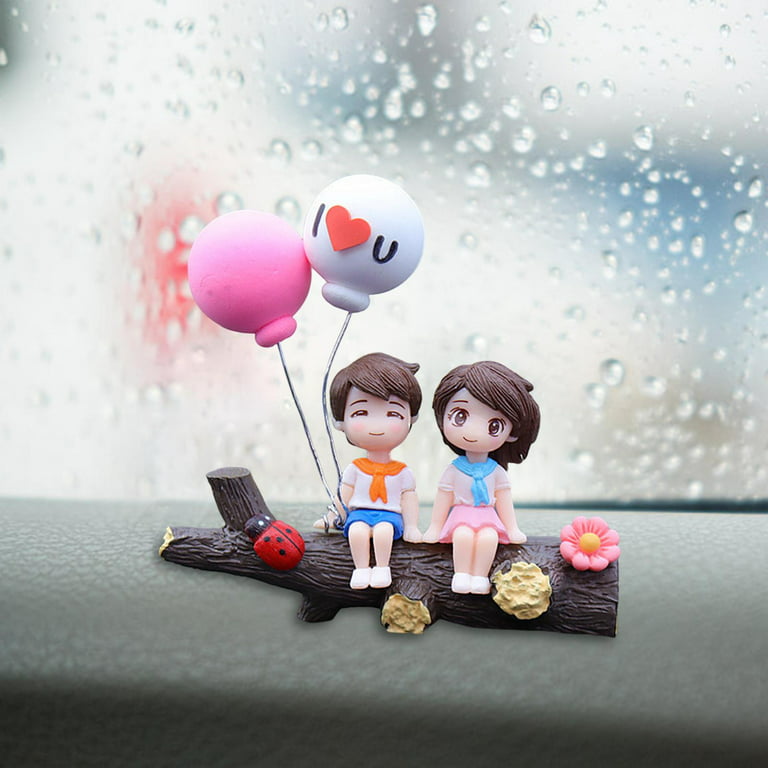 Car Dashboard Decorations, Interior Dashboard Accessories, Lovely Couple  Cute Ornaments, figure Statue, for Gift for Women fork cute 