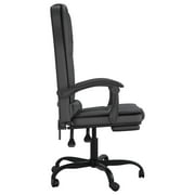 vidaXL Massage Chair Desk Office Chair with Adjustable Footrest Faux Leather